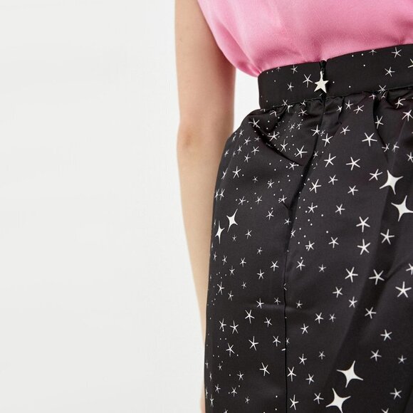 NWT Maska Mode Imperial black & white star print voluminous maxi skirt, M - Picture 7 of 11